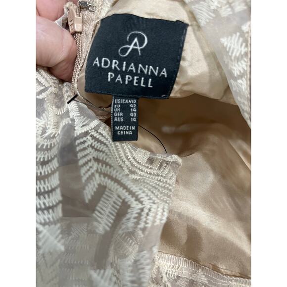Adrianna Papell Lightweight Cream
Embroidered Lace Sheath Dress
Lined Sz 10 NEW‎ - Picture 7 of 9